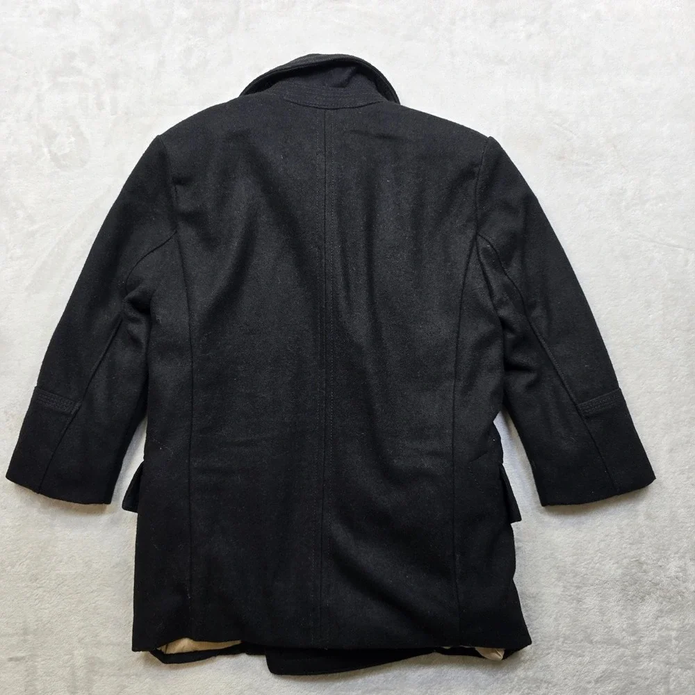 GAP Kids Wool Peacoat Kids Boys Size 6 Black Double Breasted Anchor‎ Buttons